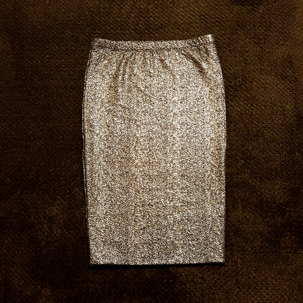 Silver shimmer midi skirt